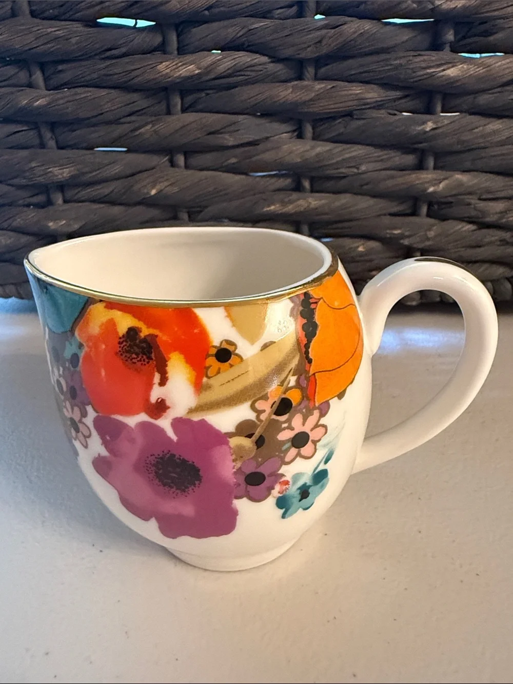 Grace Teaware porcelain Floral Creamer Pitcher - multi poppy pattern